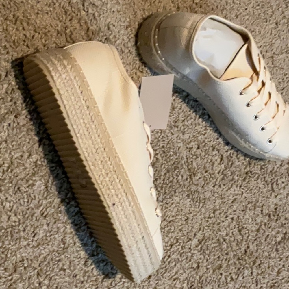 Women's Cream Canvas Sneakers